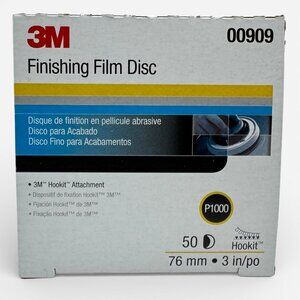 3M Hookit Finishing Film Sanding Abrasive Discs 3" Grit P1000 50 Discs - 00909